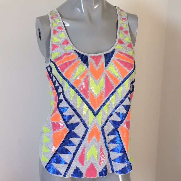 neon sequin top